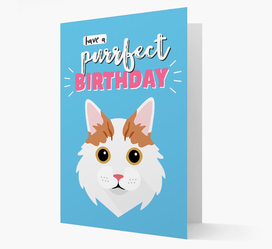 'Have a Purrfect Birthday' - Personalized {breedCommonName} Card