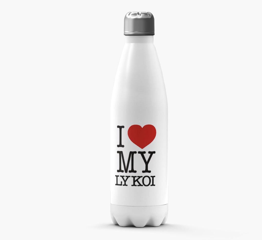 'I Love My {breedCommonName} ' Personalized Water Bottle