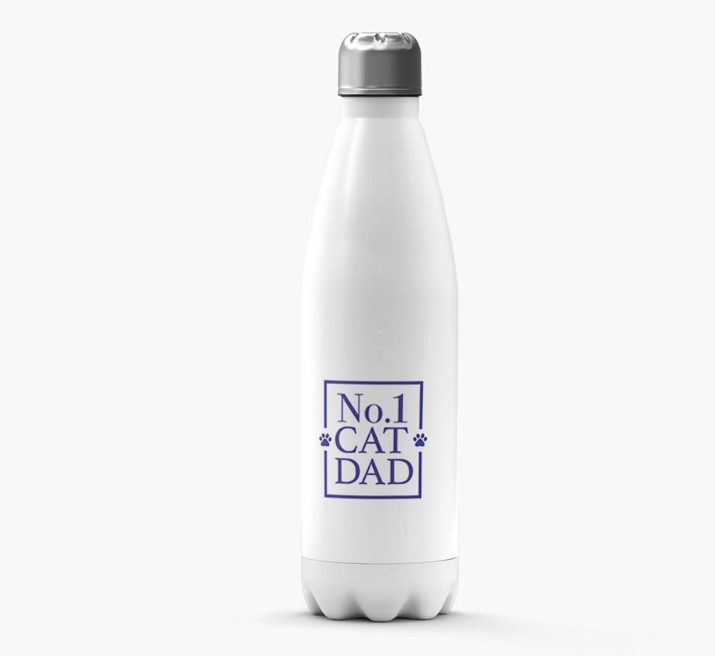 'No.1 Cat Dad' - Personalised {breedFullName} Water Bottle