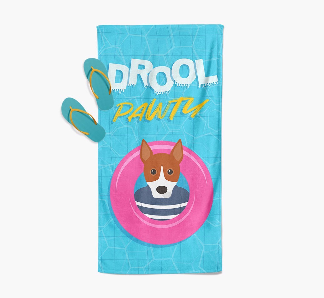 'Drool Pawty' - Personalised {breedFullName} Towel