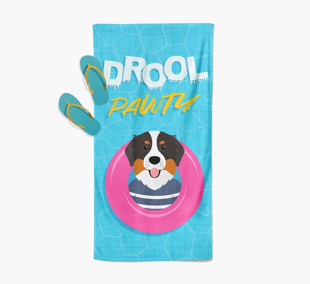 'Drool Pawty' - Personalised {breedFullName} Towel