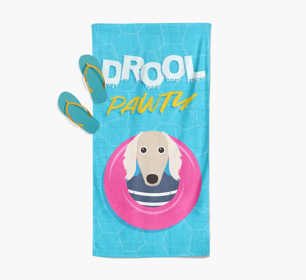 'Drool Pawty' - Personalised {breedFullName} Towel