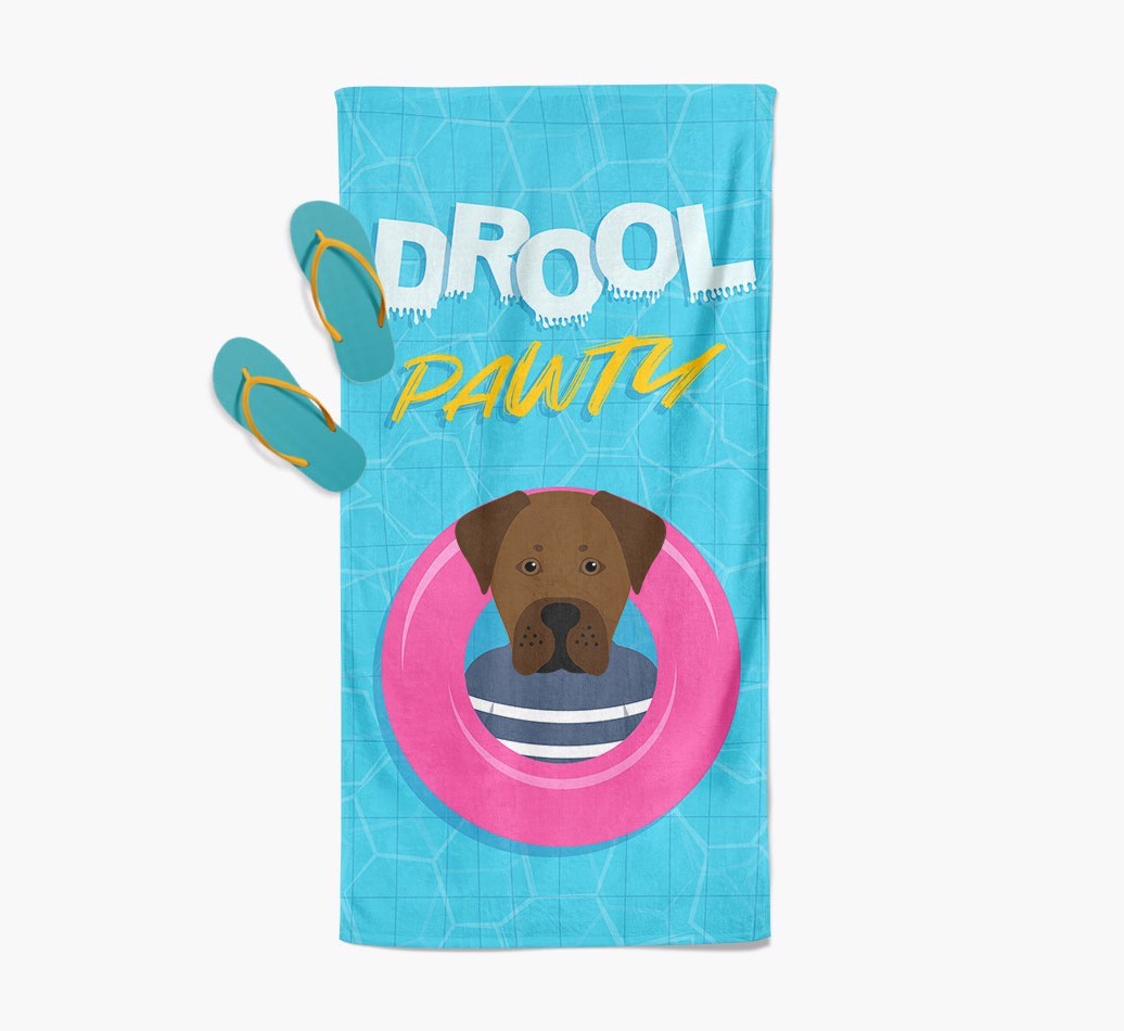 'Drool Pawty' - Personalised {breedFullName} Towel