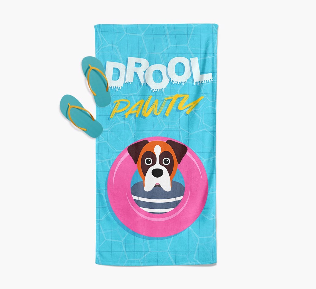 'Drool Pawty' - Personalised {breedFullName} Towel