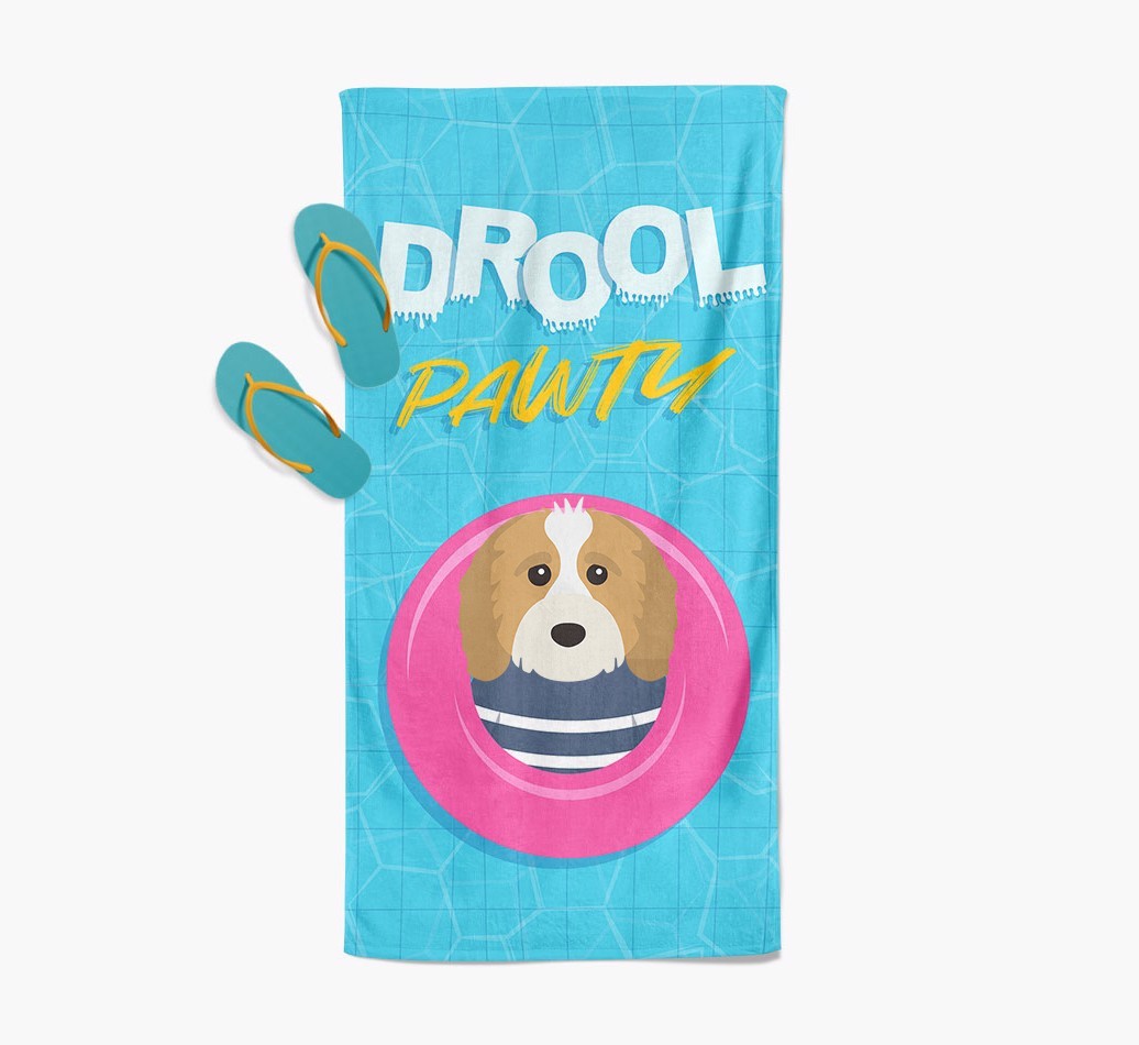 'Drool Pawty' - Personalised {breedFullName} Towel