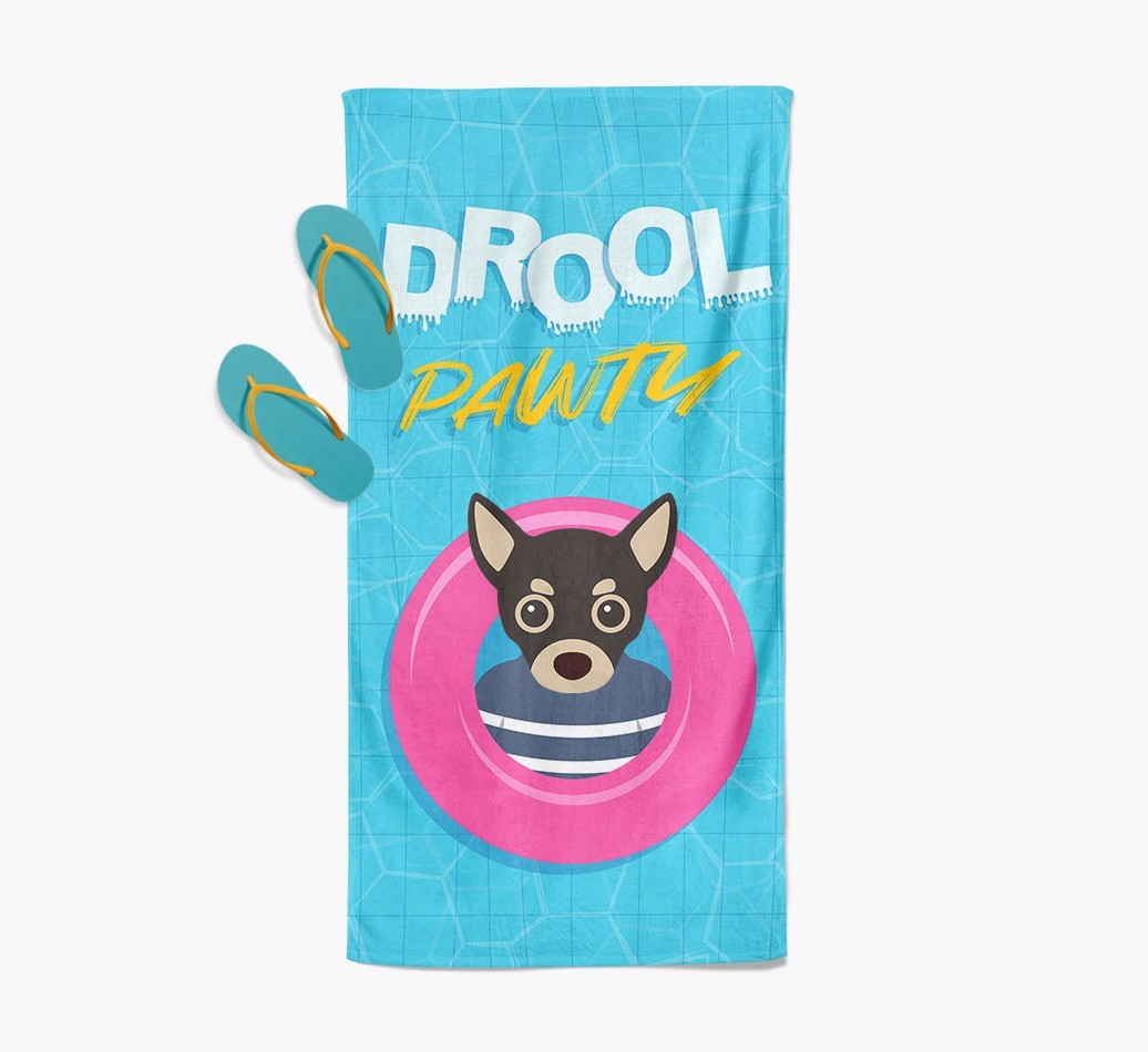 'Drool Pawty' - Personalised {breedFullName} Towel