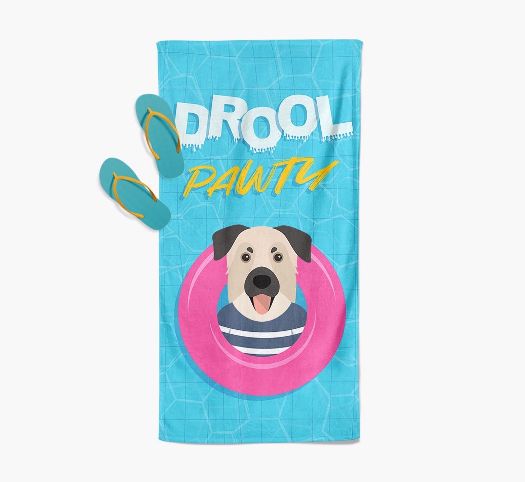 'Drool Pawty' - Personalised {breedFullName} Towel