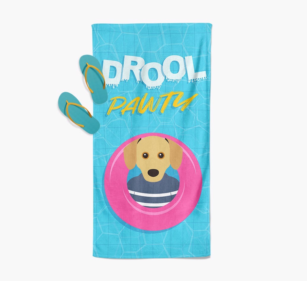 'Drool Pawty' - Personalised {breedFullName} Towel