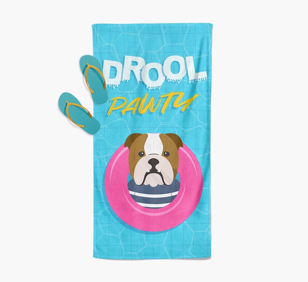 'Drool Pawty' - Personalised {breedFullName} Towel