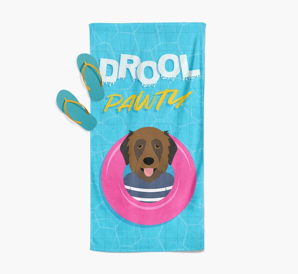 'Drool Pawty' - Personalised {breedFullName} Towel