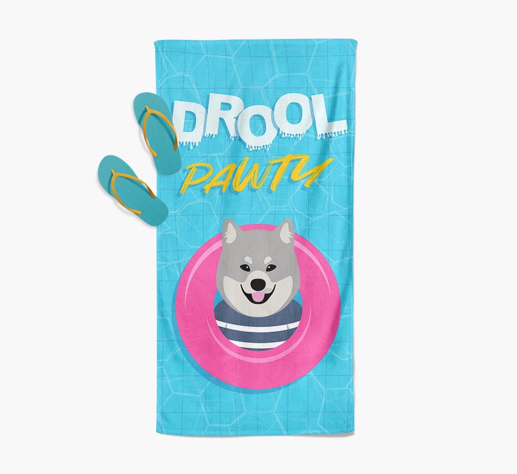 'Drool Pawty' - Personalised {breedFullName} Towel