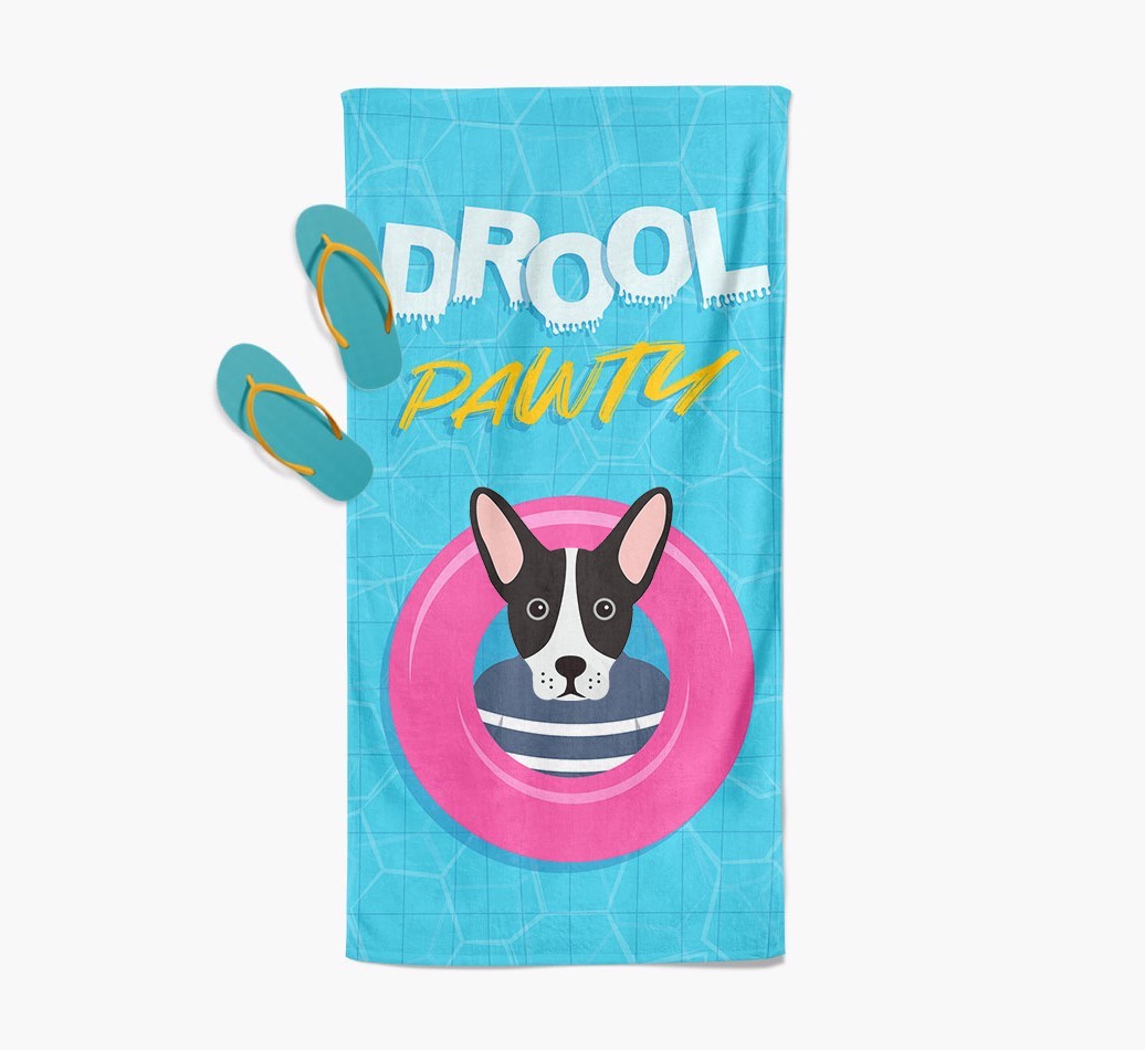 'Drool Pawty' - Personalised {breedFullName} Towel
