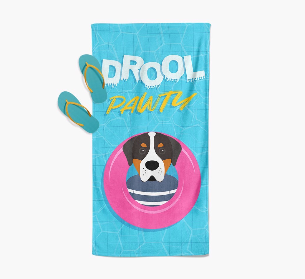 'Drool Pawty' - Personalised {breedFullName} Towel