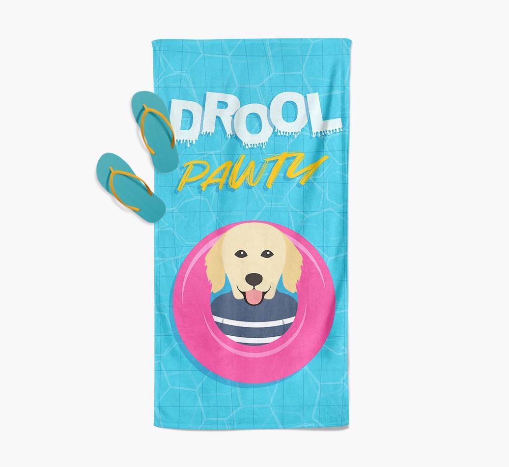 'Drool Pawty' - Personalised {breedFullName} Towel