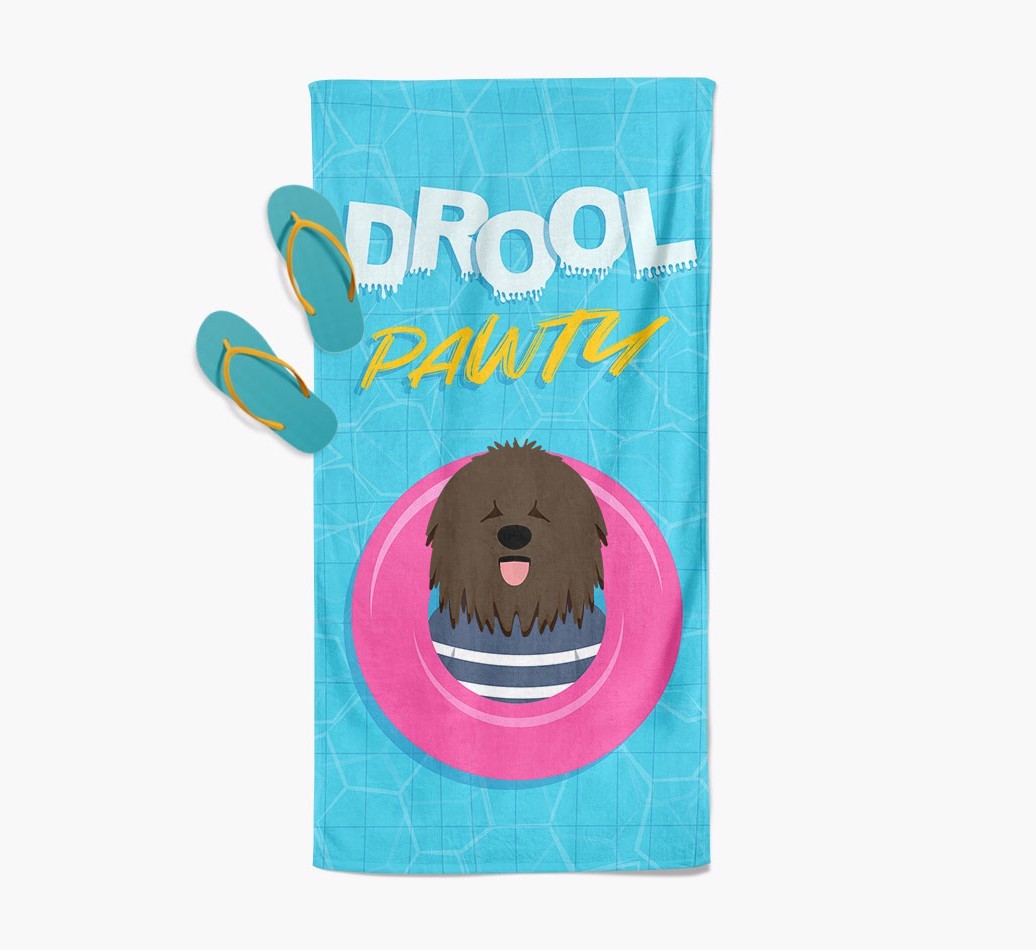 'Drool Pawty' - Personalised {breedFullName} Towel
