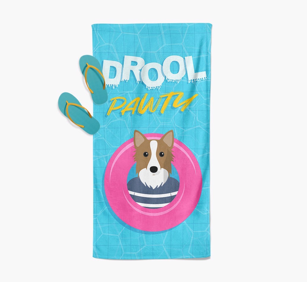 'Drool Pawty' - Personalised {breedFullName} Towel