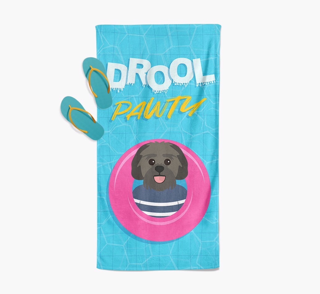 'Drool Pawty' - Personalised {breedFullName} Towel