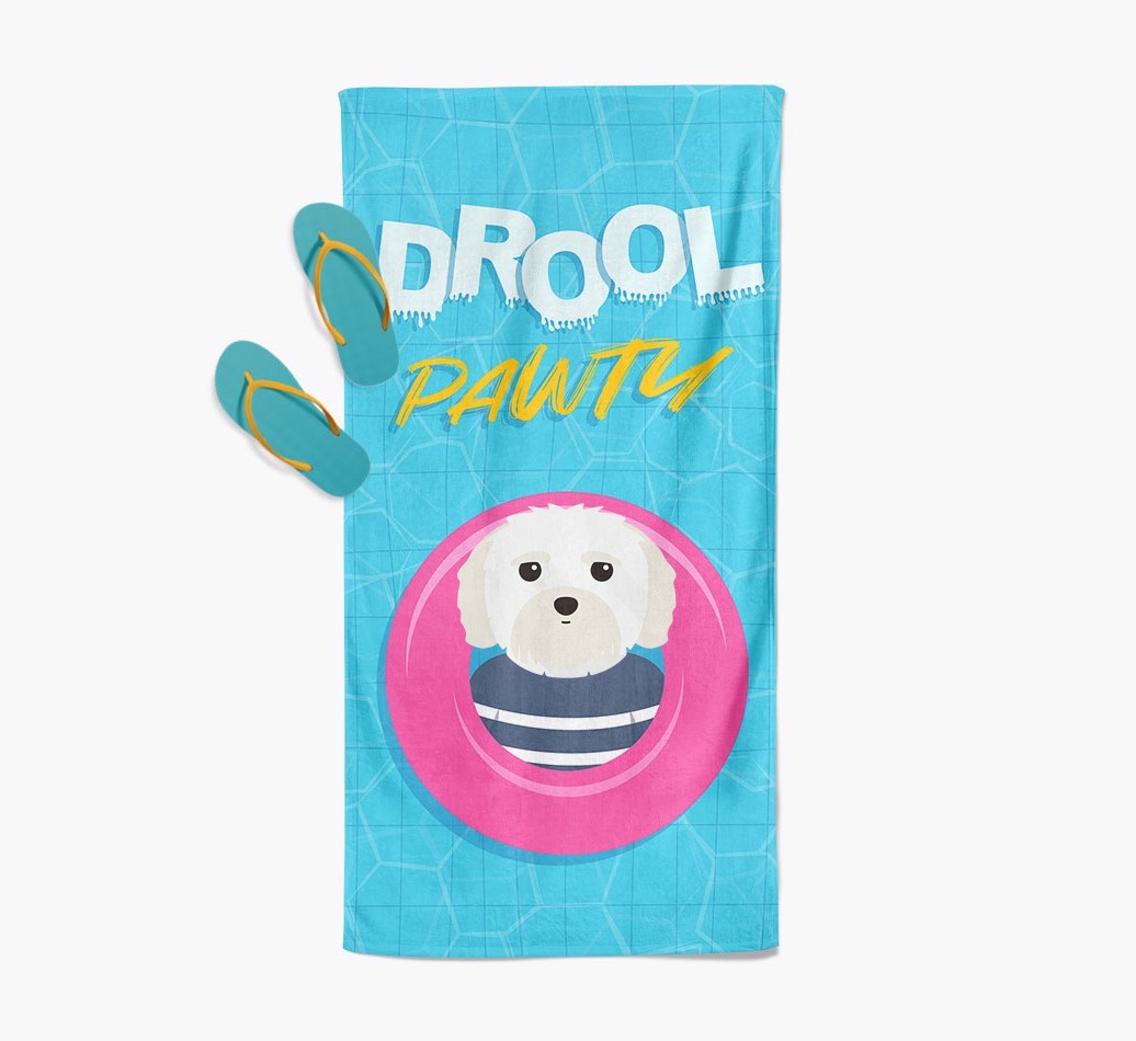 'Drool Pawty' - Personalised {breedFullName} Towel