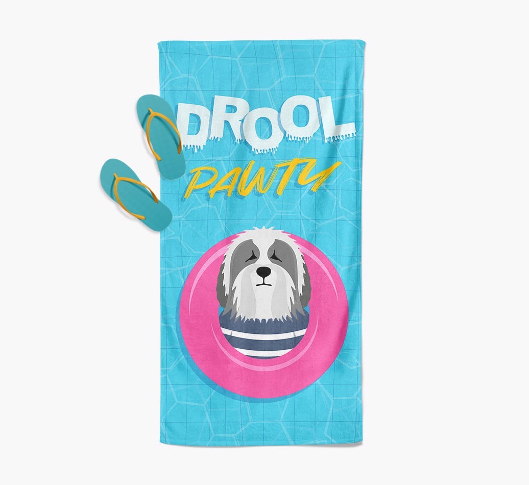 'Drool Pawty' - Personalised {breedFullName} Towel