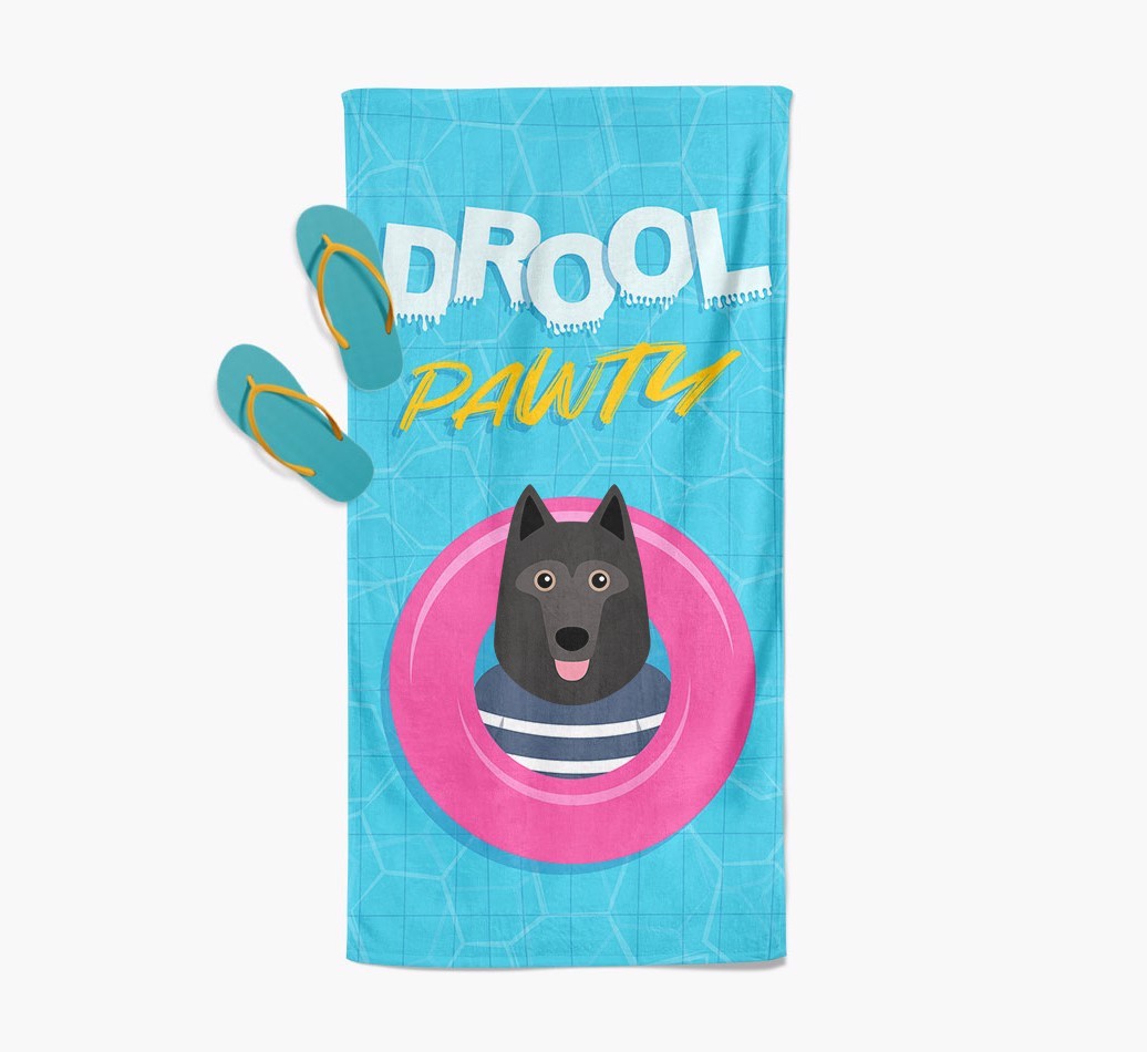 'Drool Pawty' - Personalised {breedFullName} Towel