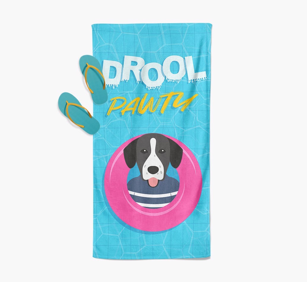 'Drool Pawty' - Personalised {breedFullName} Towel