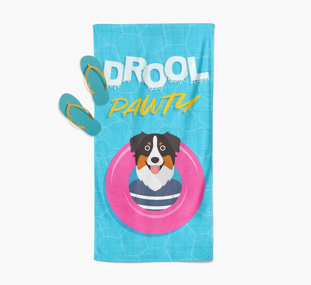 'Drool Pawty' - Personalized {breedFullName} Towel