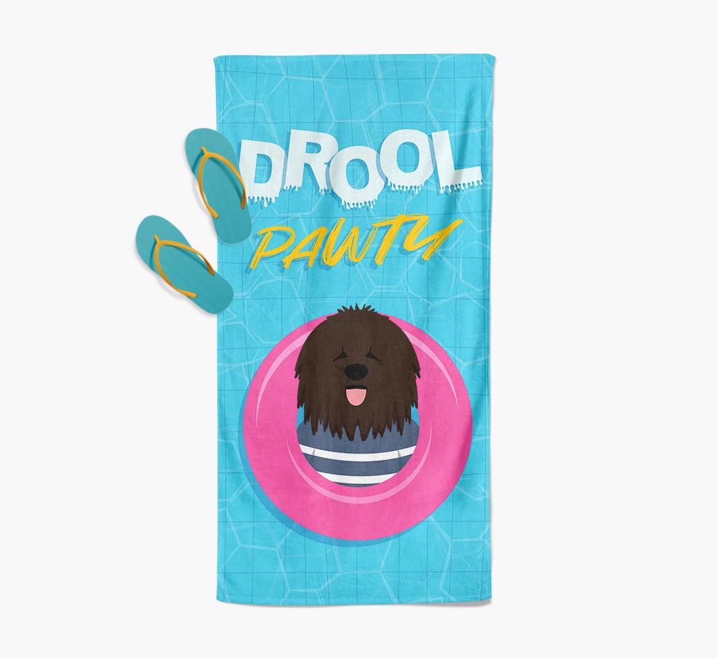 'Drool Pawty' - Personalized {breedFullName} Towel