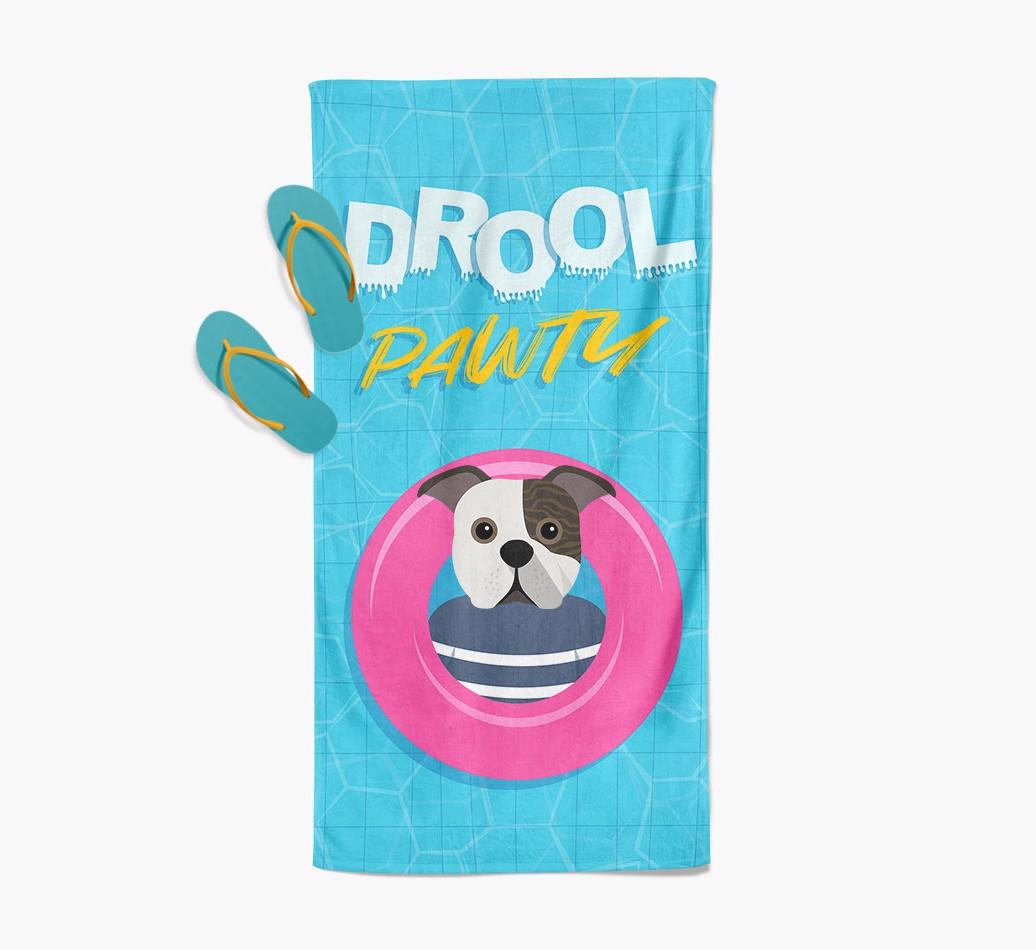 'Drool Pawty' - Personalized {breedFullName} Towel