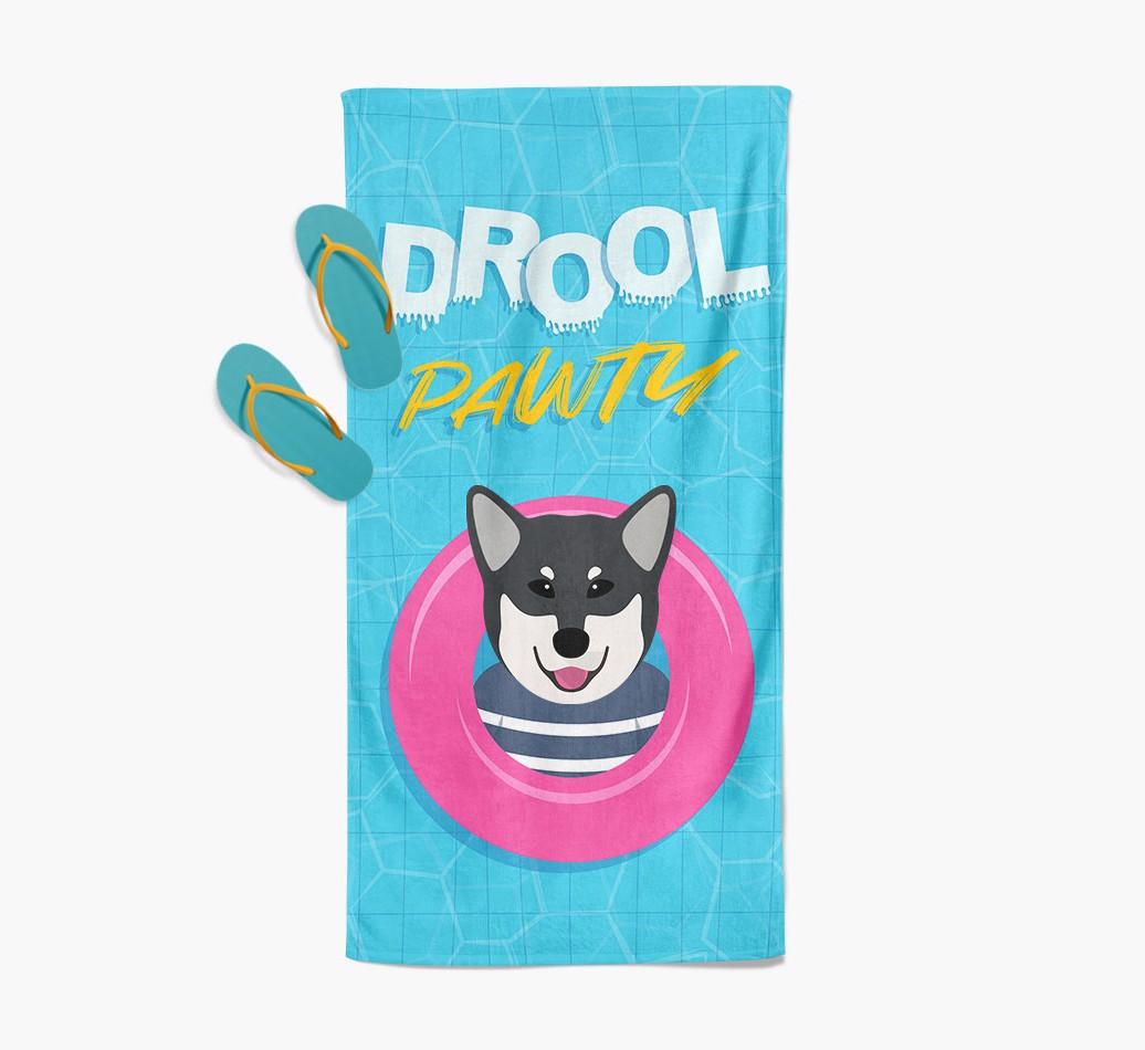 'Drool Pawty' - Personalized {breedFullName} Towel