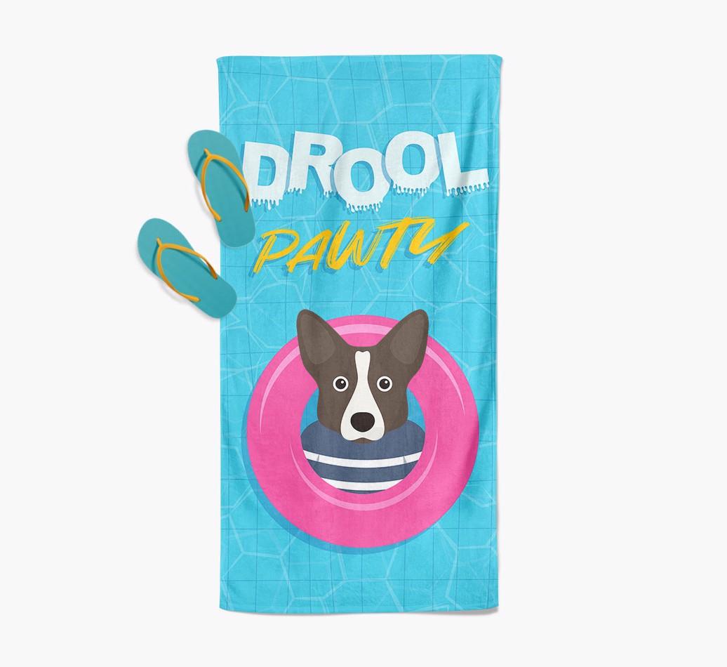 'Drool Pawty' - Personalized {breedFullName} Towel