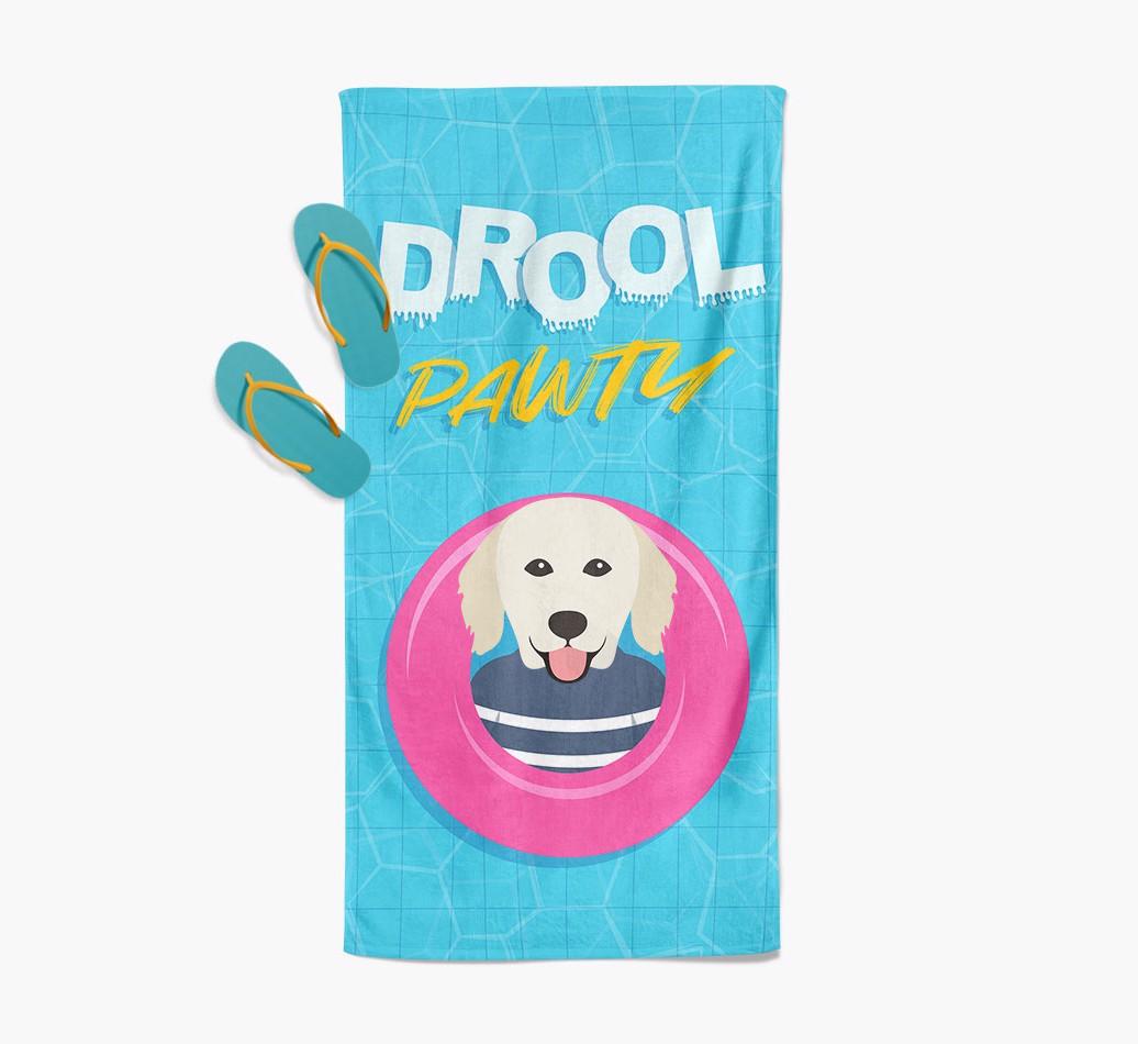 'Drool Pawty' - Personalized {breedFullName} Towel