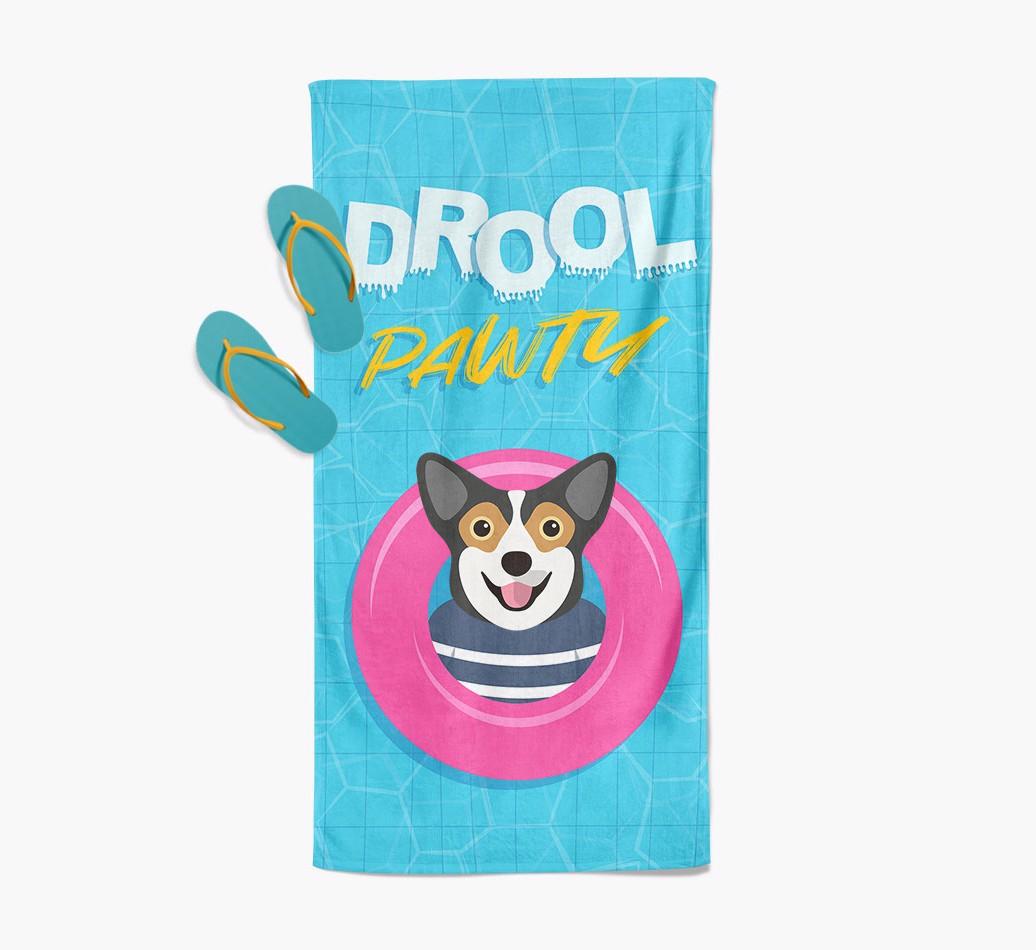 'Drool Pawty' - Personalized {breedFullName} Towel