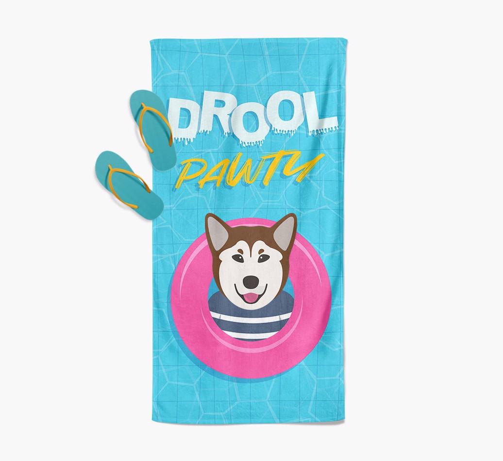 'Drool Pawty' - Personalized {breedFullName} Towel