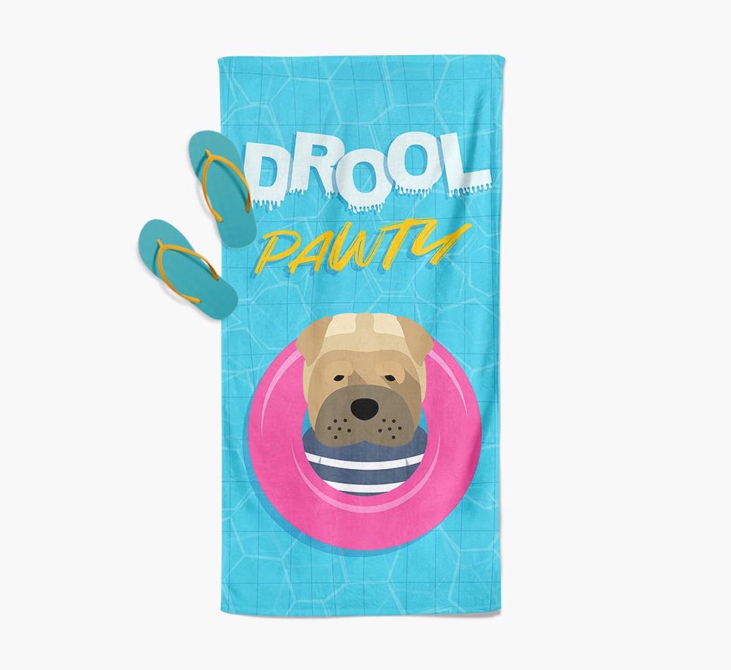 'Drool Pawty' - Personalized {breedFullName} Towel