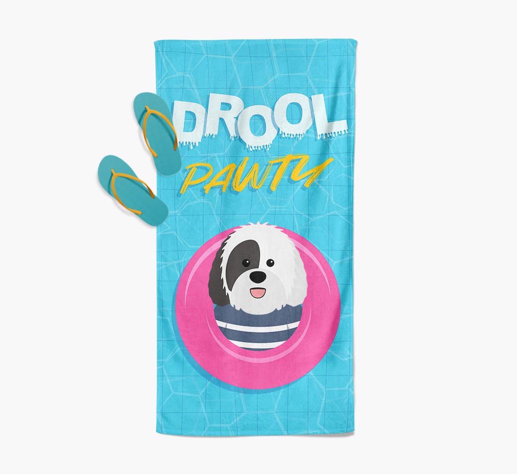 'Drool Pawty' - Personalized {breedFullName} Towel