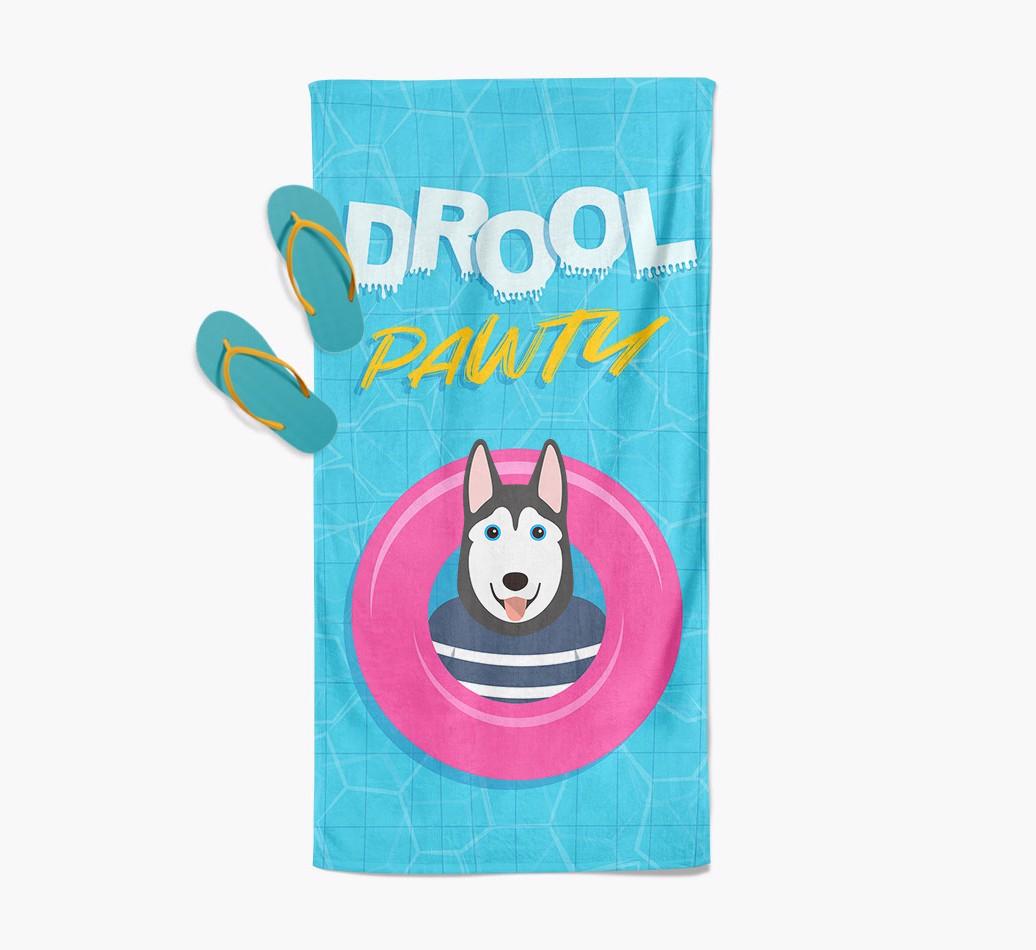 'Drool Pawty' - Personalized {breedFullName} Towel