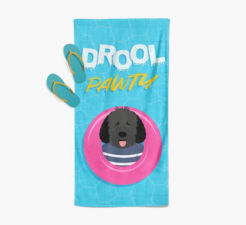 'Drool Pawty' - Personalized {breedFullName} Towel