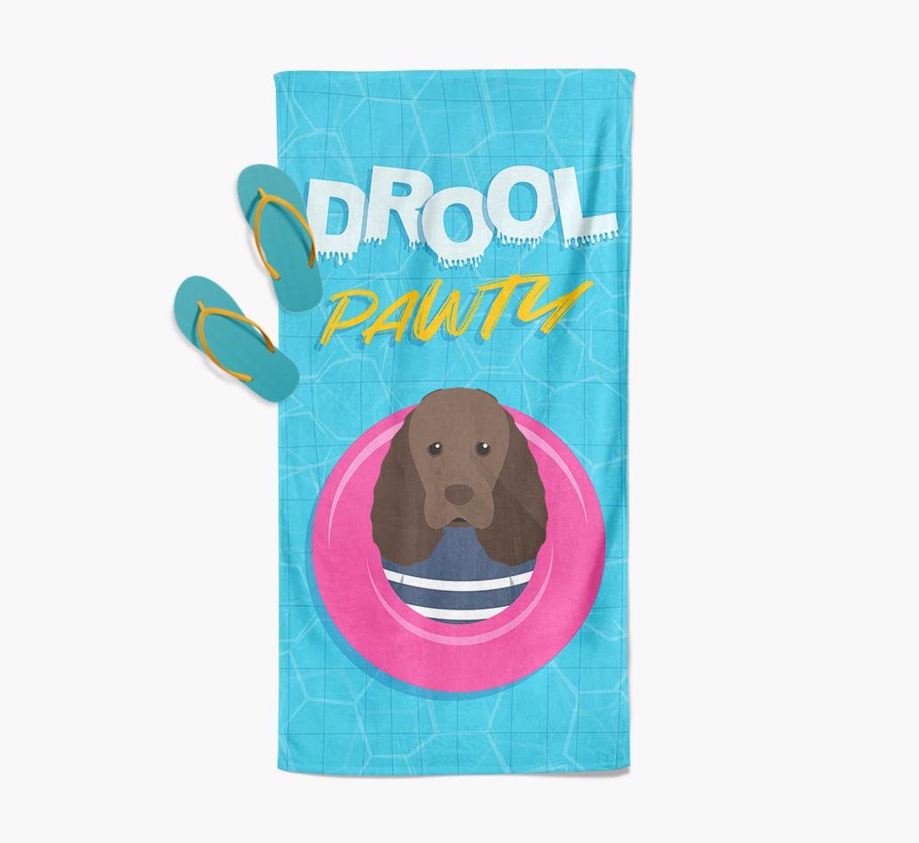 'Drool Pawty' - Personalized {breedFullName} Towel