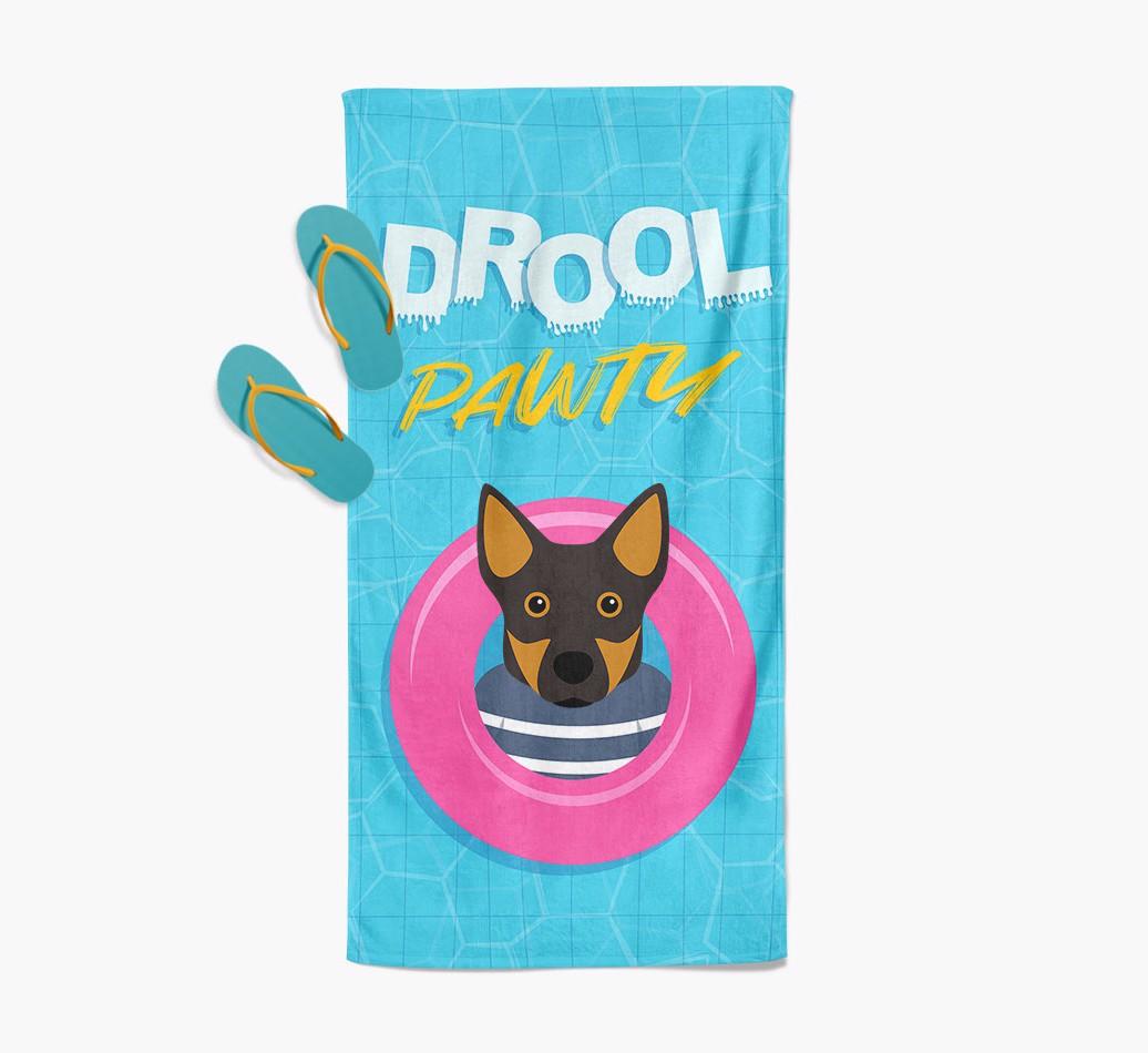 'Drool Pawty' - Personalized {breedFullName} Towel