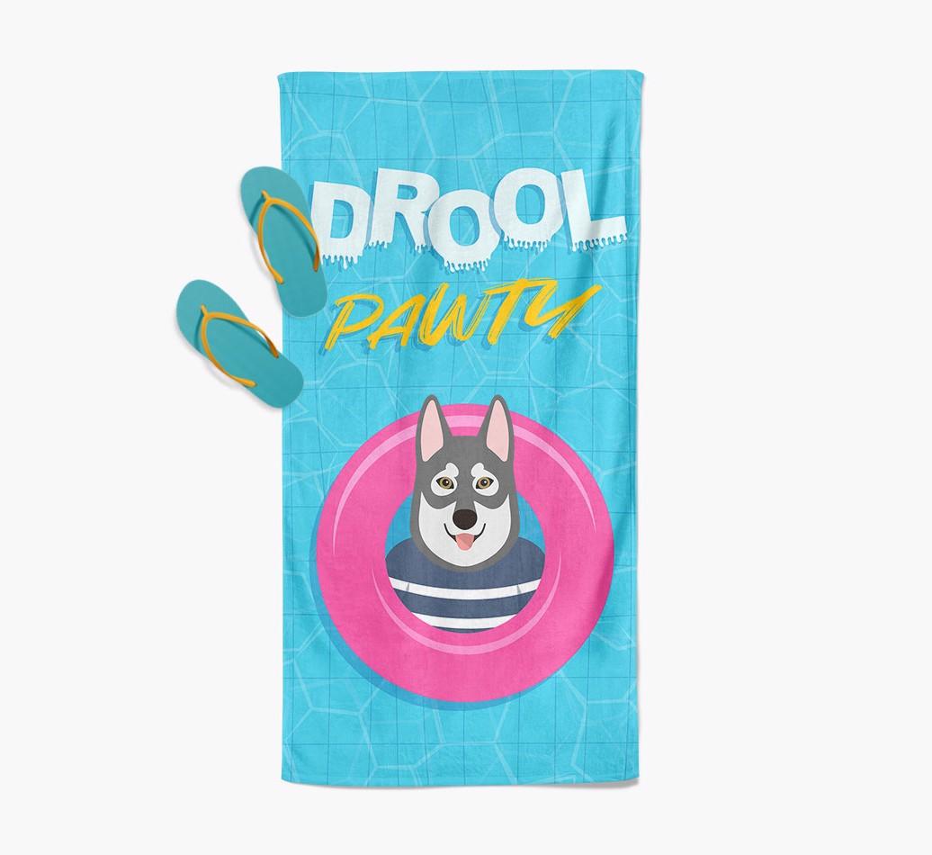 'Drool Pawty' - Personalized {breedFullName} Towel