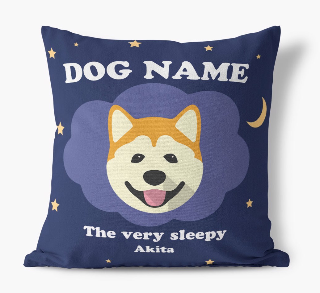 Very Sleepy: Personalised {breedFullName} Canvas Cushion