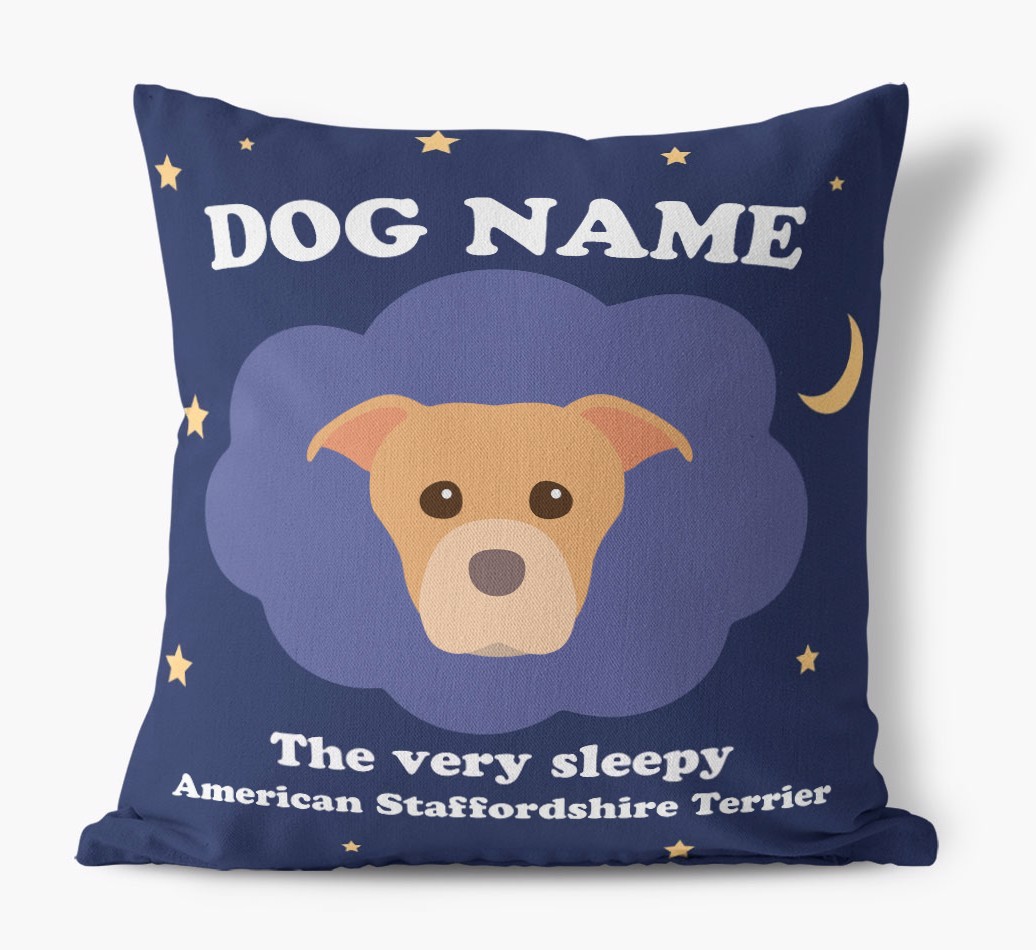 Very Sleepy: Personalised {breedFullName} Canvas Cushion