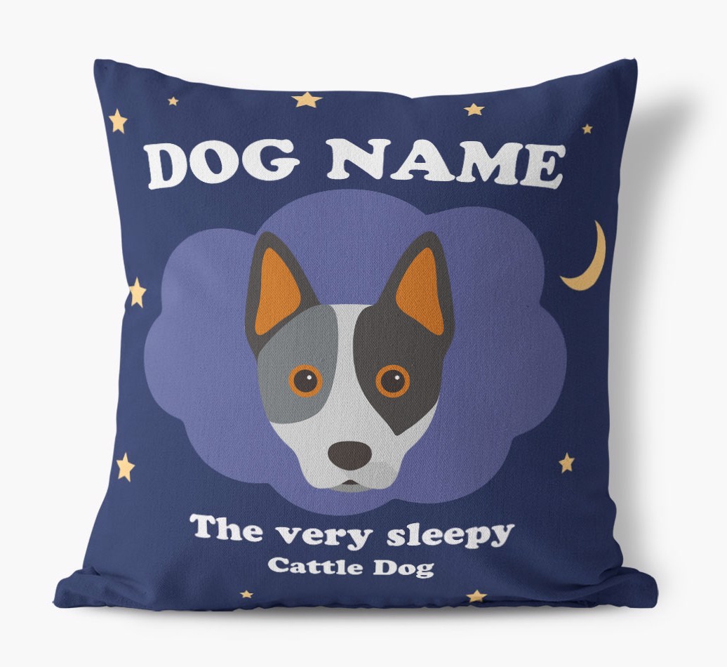 Very Sleepy: Personalised {breedFullName} Canvas Cushion