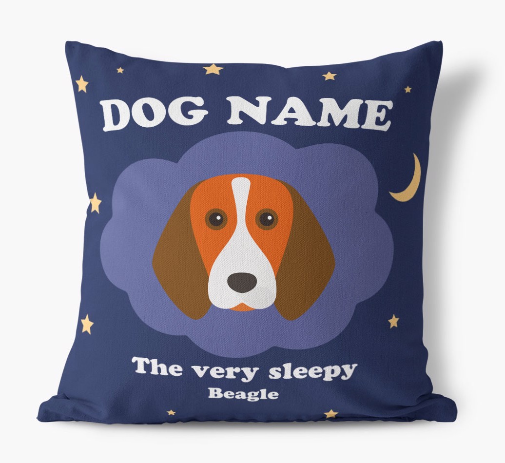 Very Sleepy: Personalised {breedFullName} Canvas Cushion