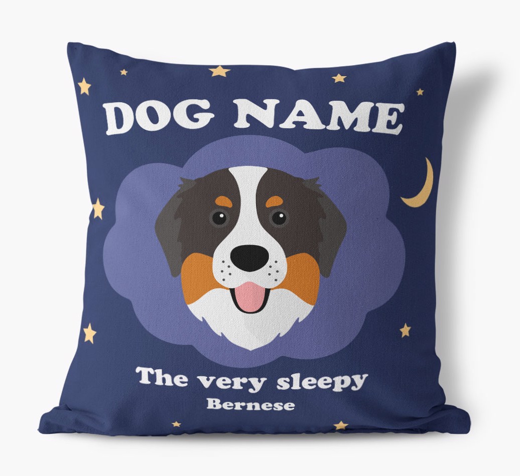 Very Sleepy: Personalised {breedFullName} Canvas Cushion