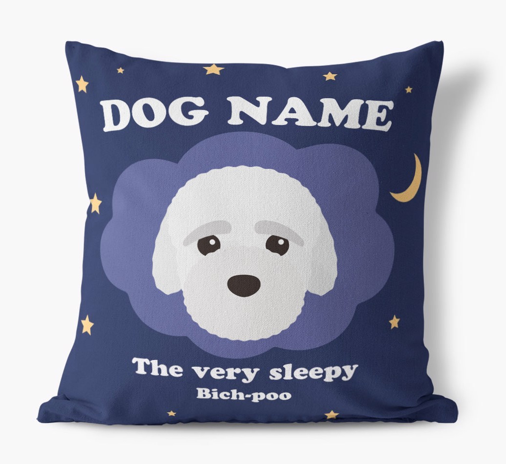 Very Sleepy: Personalised {breedFullName} Canvas Cushion