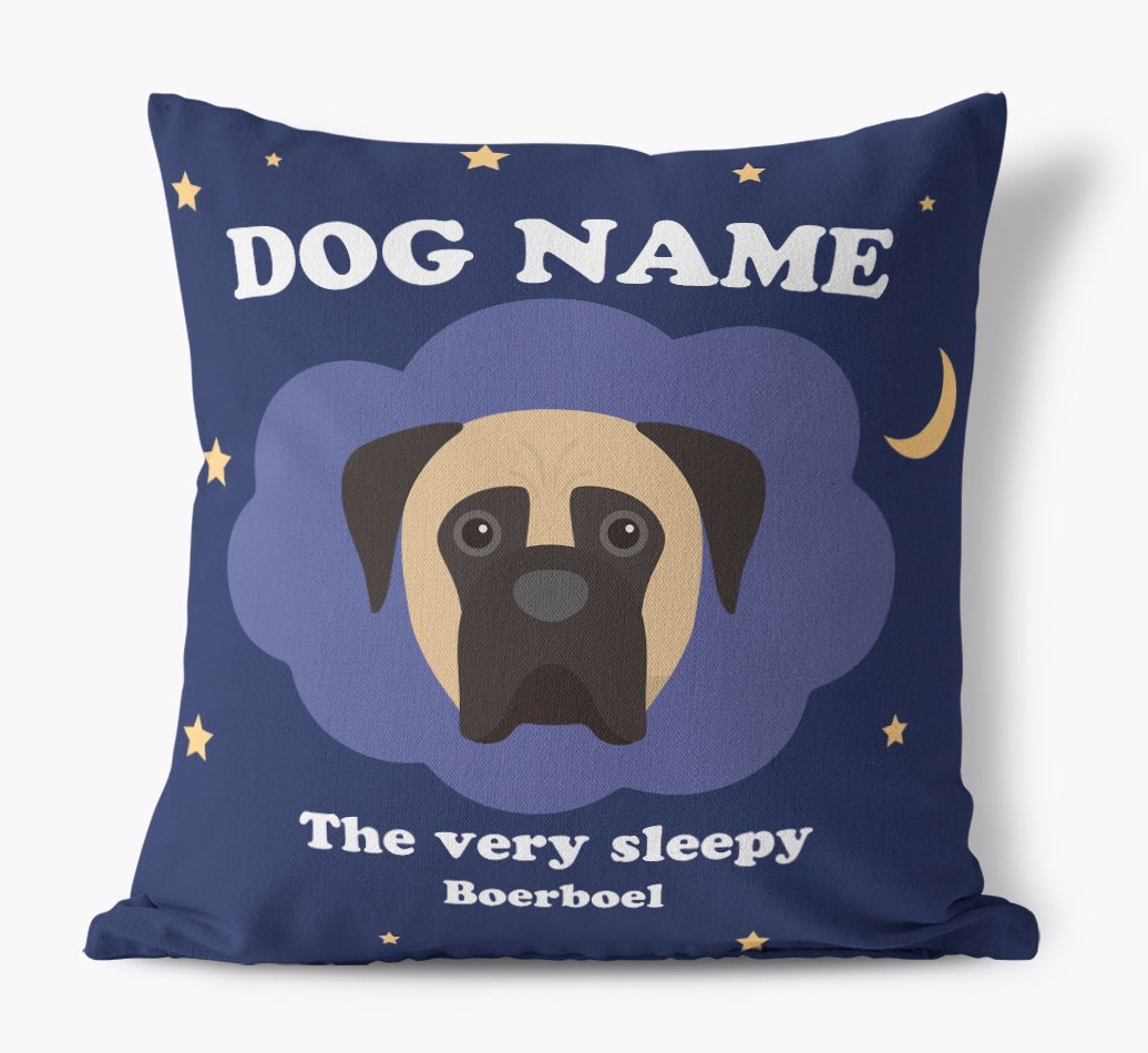 Very Sleepy: Personalised {breedFullName} Canvas Cushion