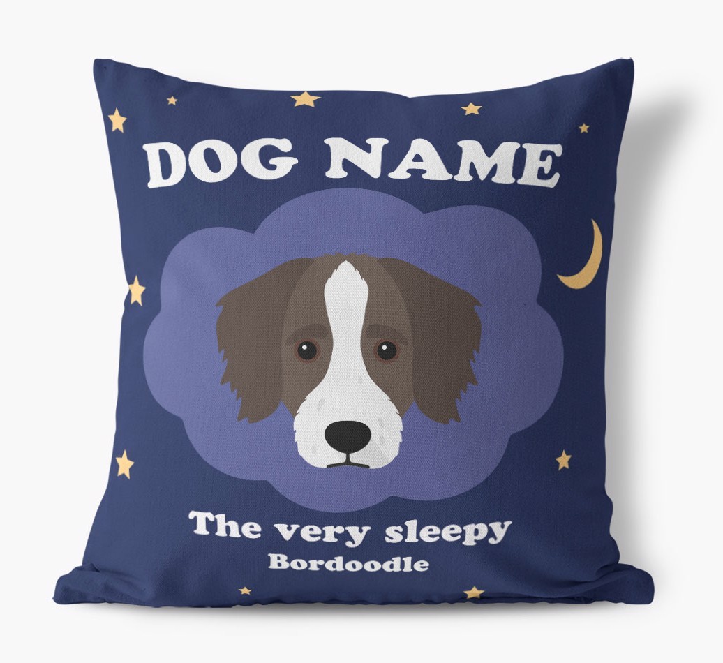 Very Sleepy: Personalised {breedFullName} Canvas Cushion