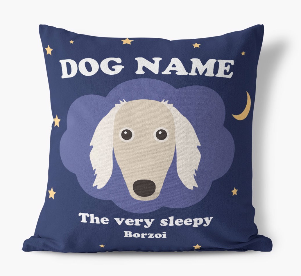 Very Sleepy: Personalised {breedFullName} Canvas Cushion