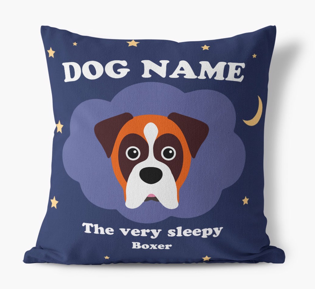 Very Sleepy: Personalised {breedFullName} Canvas Cushion